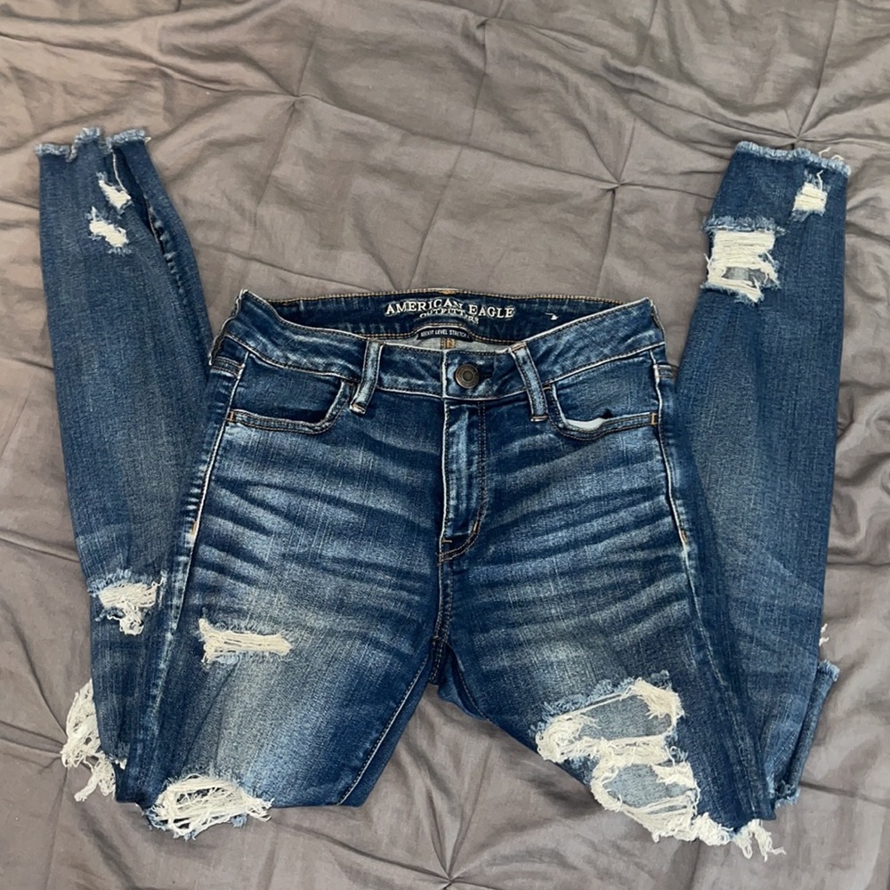 AMERICAN EAGLE SIZE10 next-level stretch holy jean